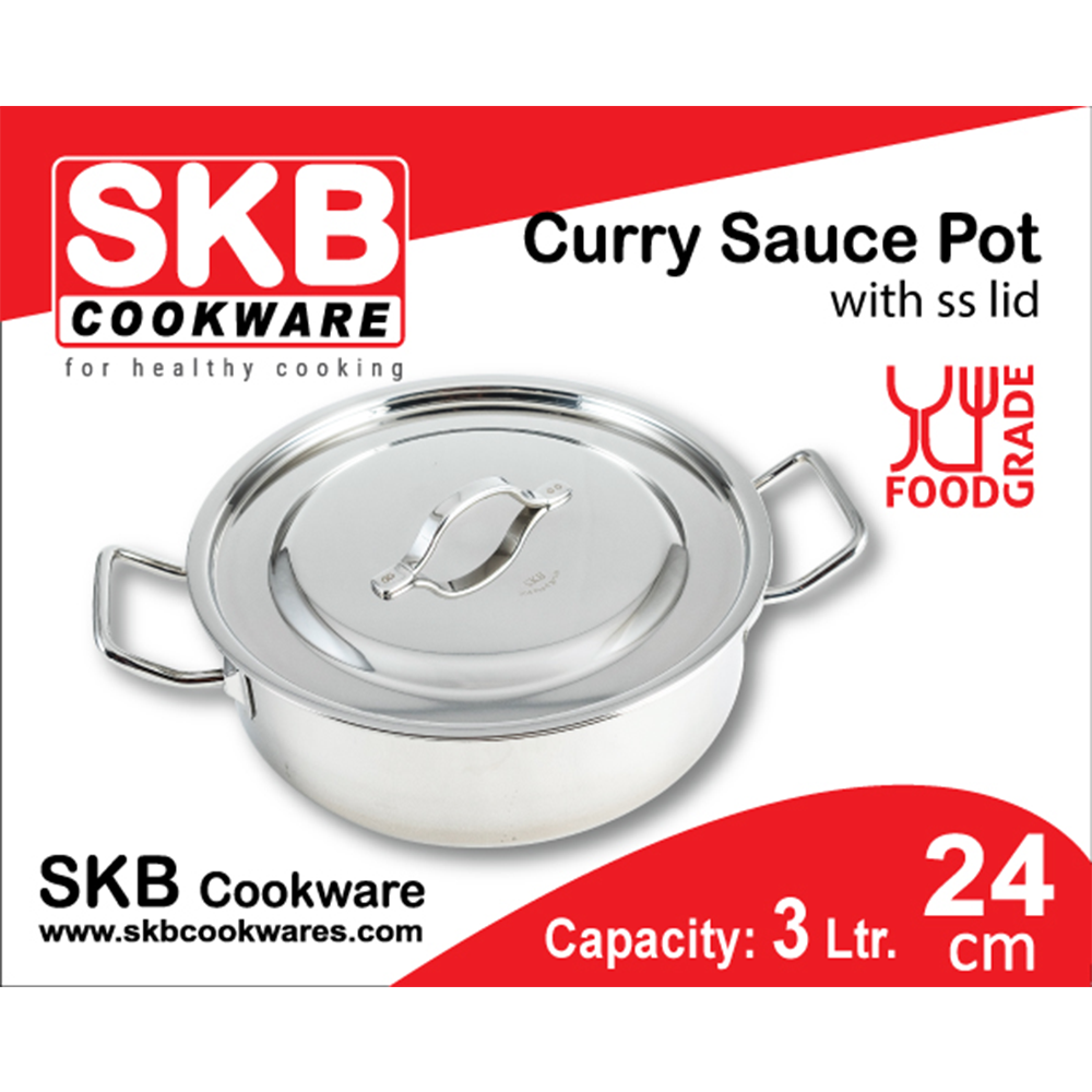 Curry Sauce Pot with SS Lid & Handle - 24 cm - 3 Liter - Pot 1015