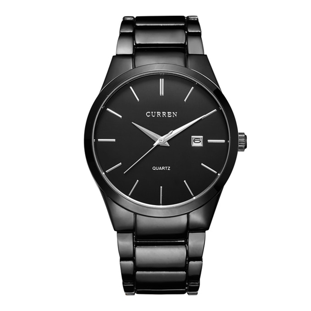 CURREN 8106 Stainless Steel Analog Watch For Men - Black