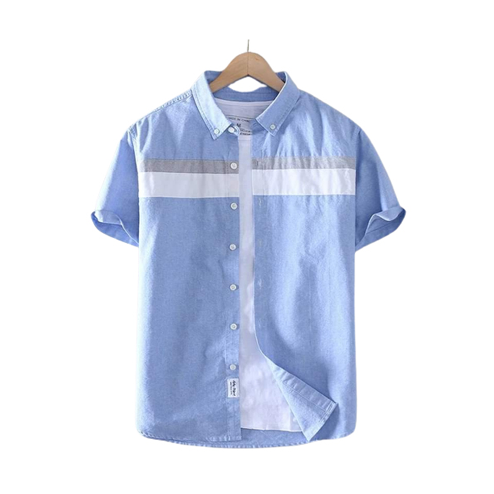 Oxford Cotton Full Sleeve Casual Shirt For Men - Sky Blue - MS-32