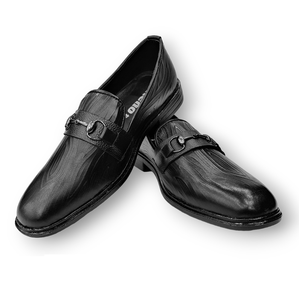 Reno Leather Tassel Shoes For Men - RH1033 - Black