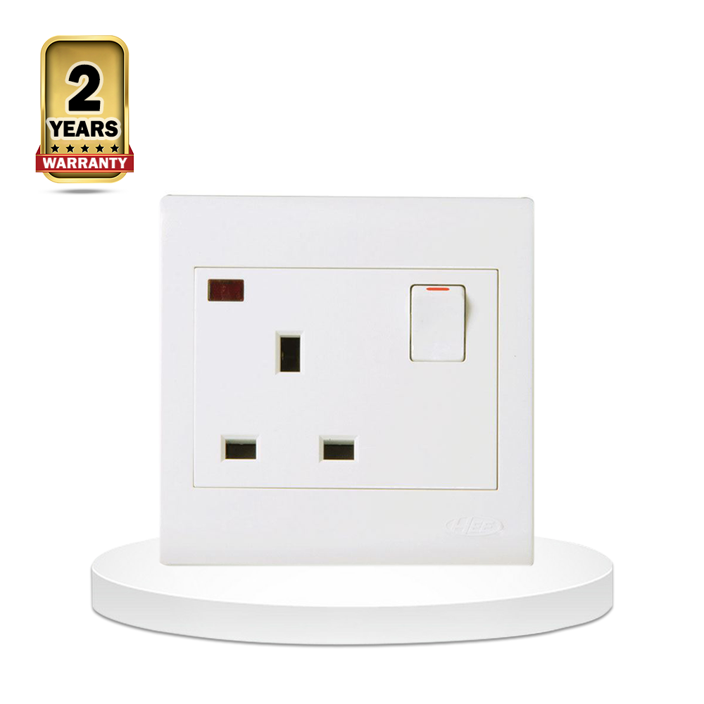 HEE Classic 13A Flat 3pin Switched Socket - White
