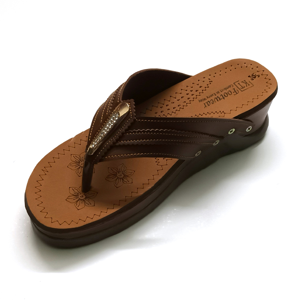 KT KTF L18 Casual Flat Sandal For Women - Chocolate