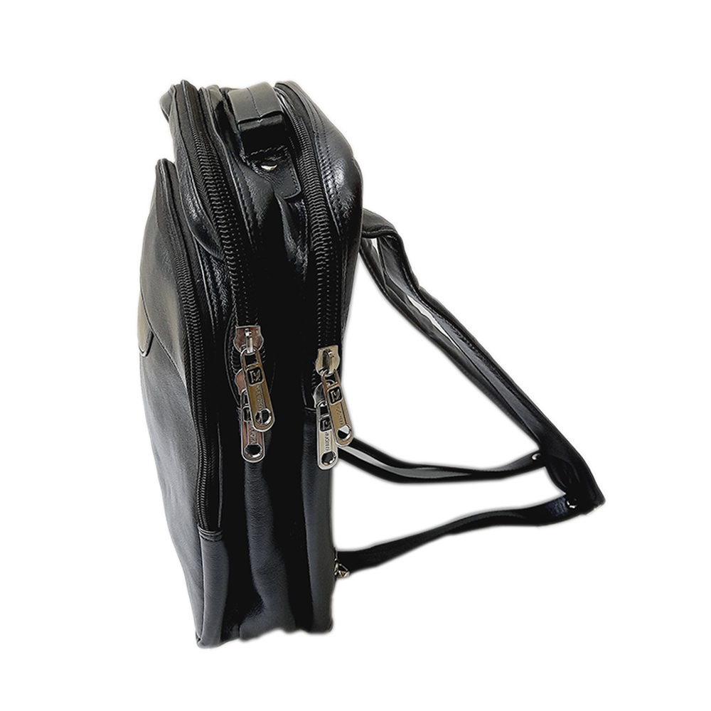 Leather Laptop Backpack - Black - T-SS0923-BAG-HBLK0302-3