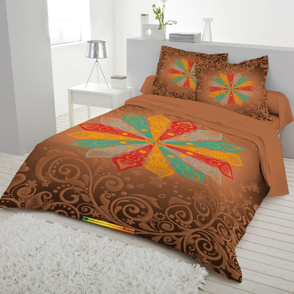 Panel Cotton King Size Bedsheet With Pillow Cover - Multicolor - 192456