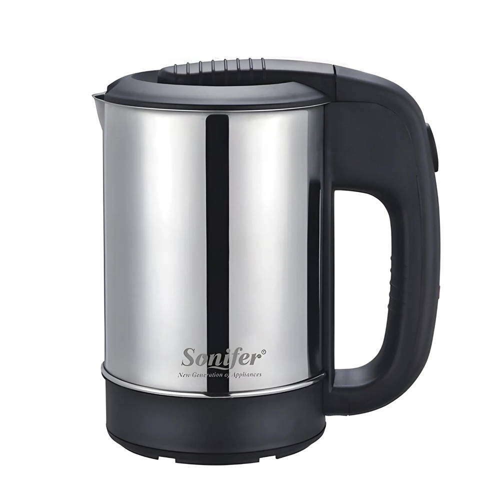 Sonifer SF2011 Mini Electric Kettle - 1000W - 500ml - Black and Silver 