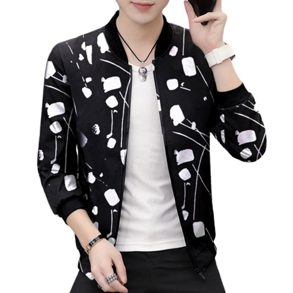 Micro Winter Double Part Jacket For Men - Black and White - J-75