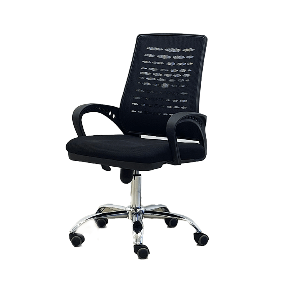 Fabric and Plastic Painless Executive Office Chair - Black