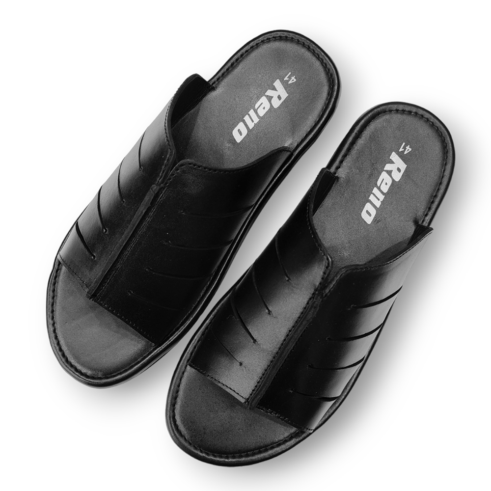 Reno Leather Sandals For Men - RS7075 - Black