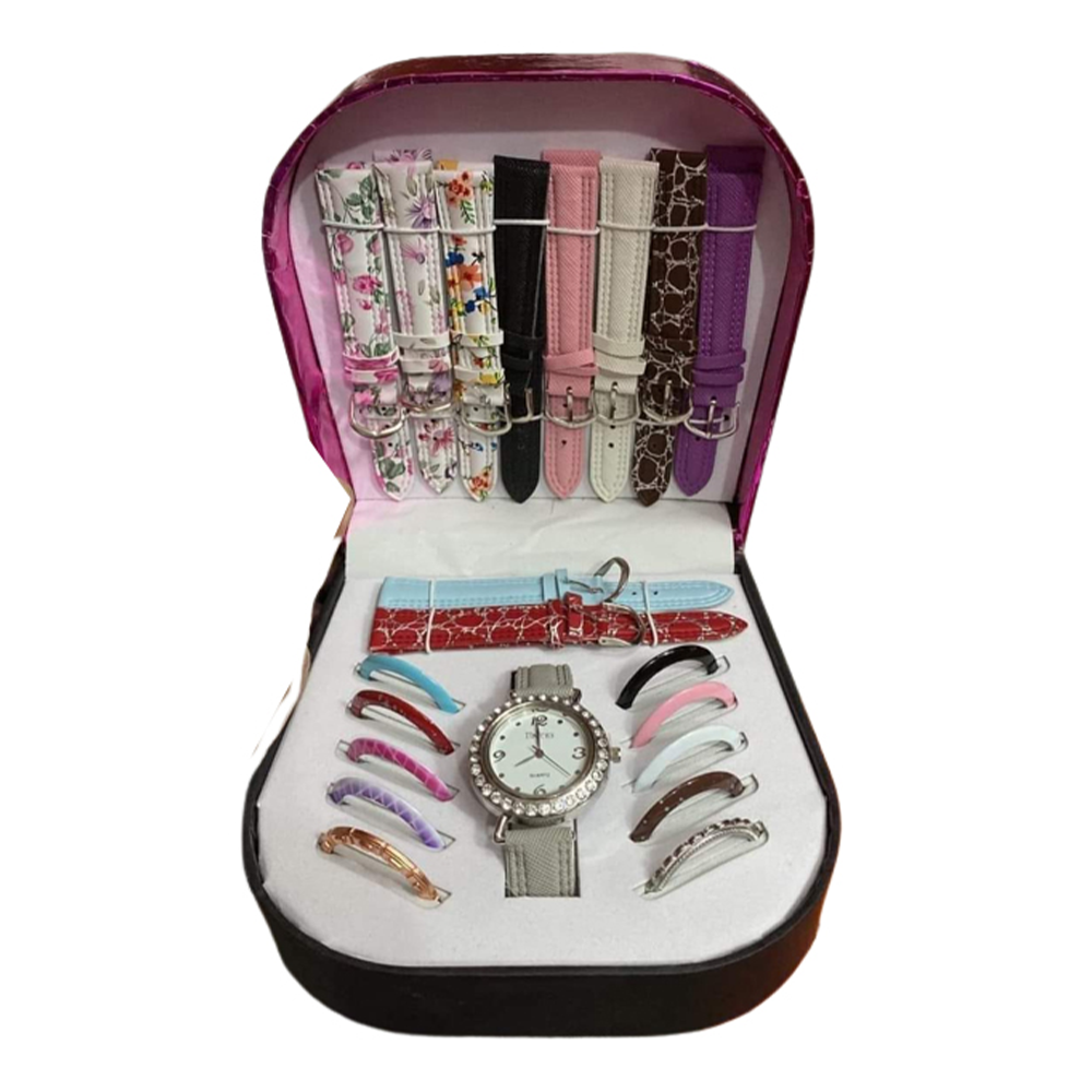 PU Leather Watch 12 In 1 Band Set For Women Multicolor WS 01