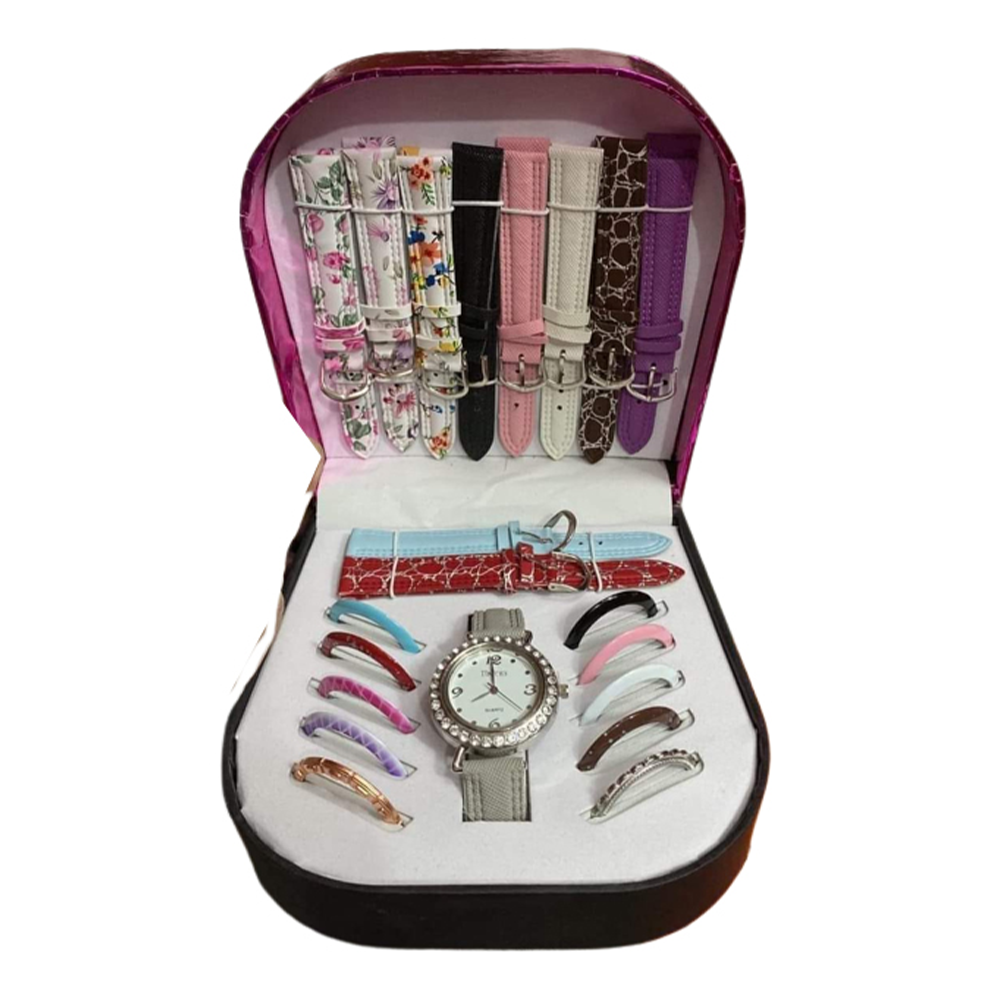 PU Leather Watch 12 In 1 Band Set For Women - Multicolor - WS-01