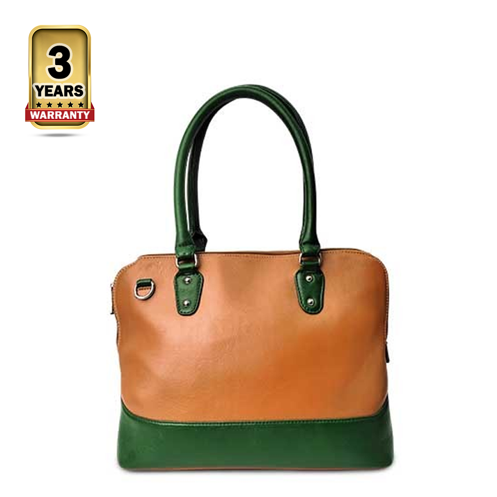 Leather HandBag For Women - LSN -17 - Mustard & Olive Green