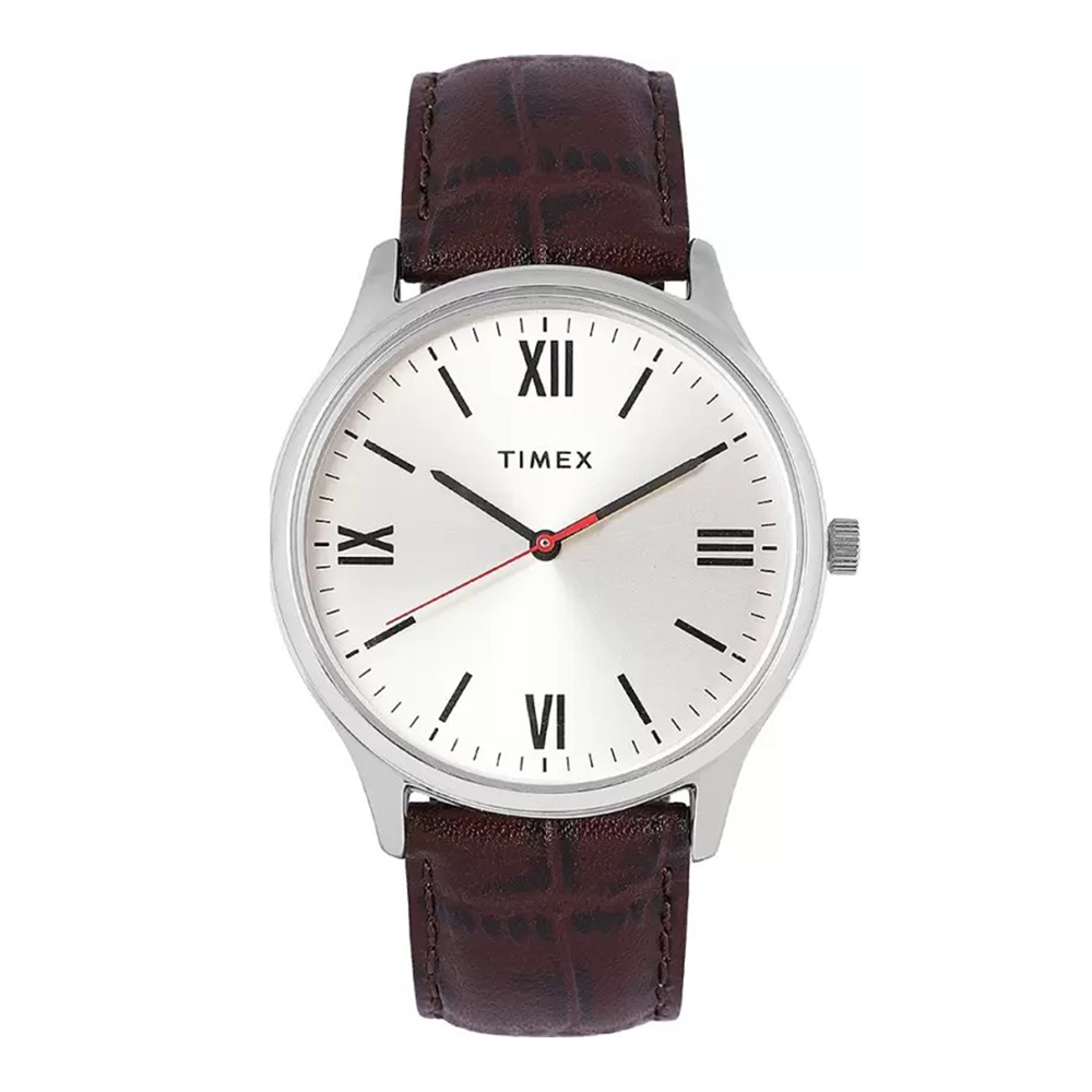 Timex Leather Quartz Analog Watch For Men - White Brown - TW0TG7300