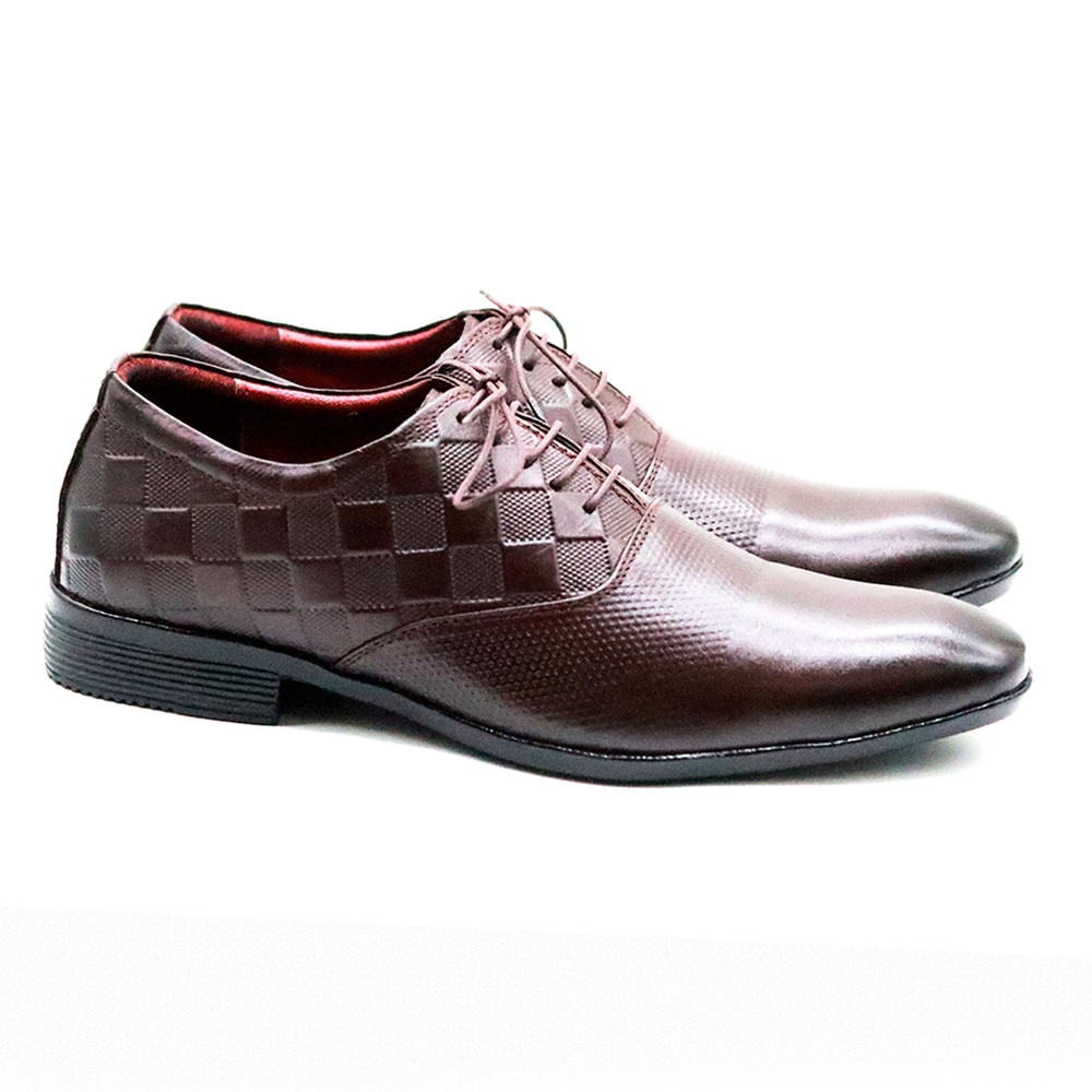 Zays Leather Formal Shoes For Men - Brown - SF117