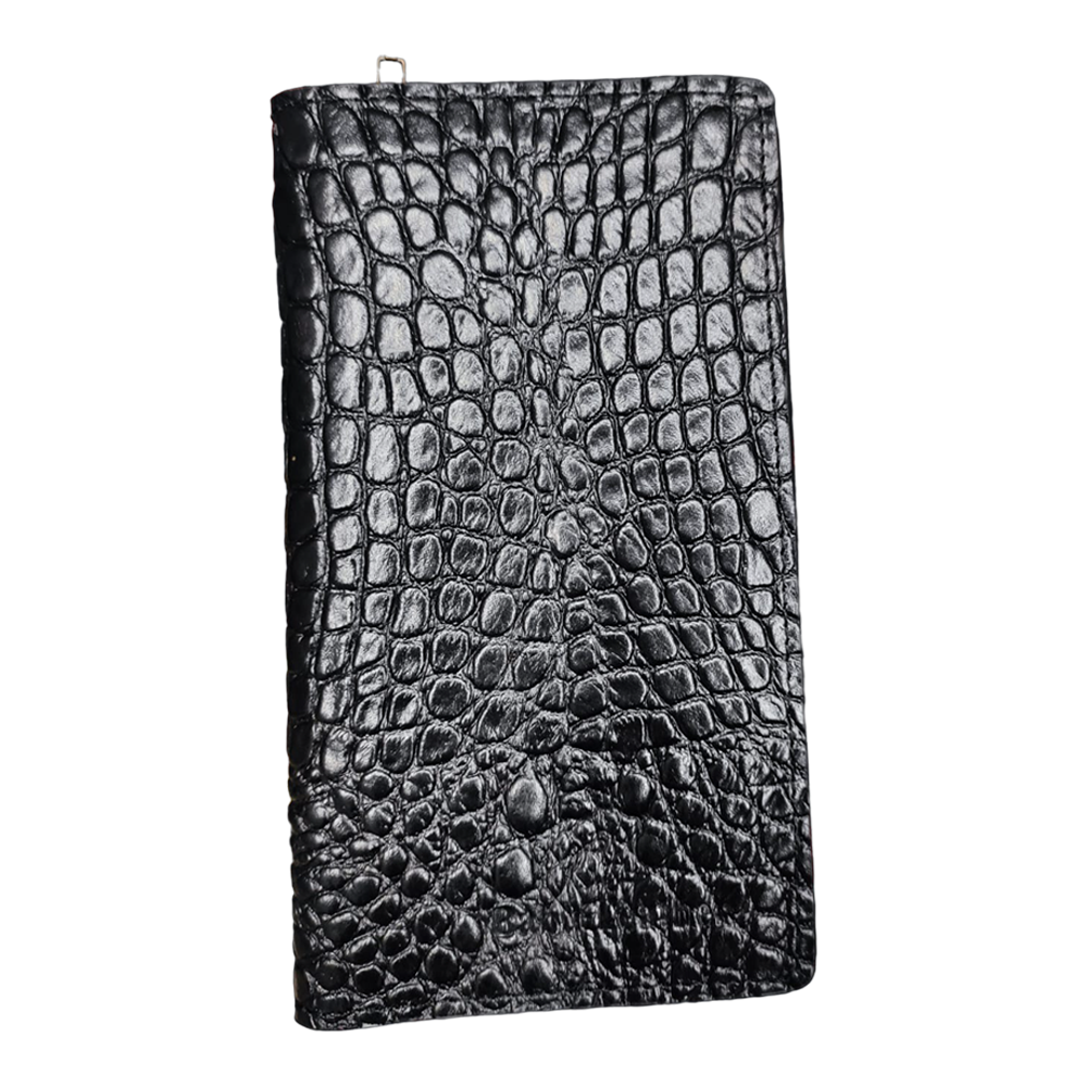 Crocodile Shape Leather Wallet For Men- Black - MB001