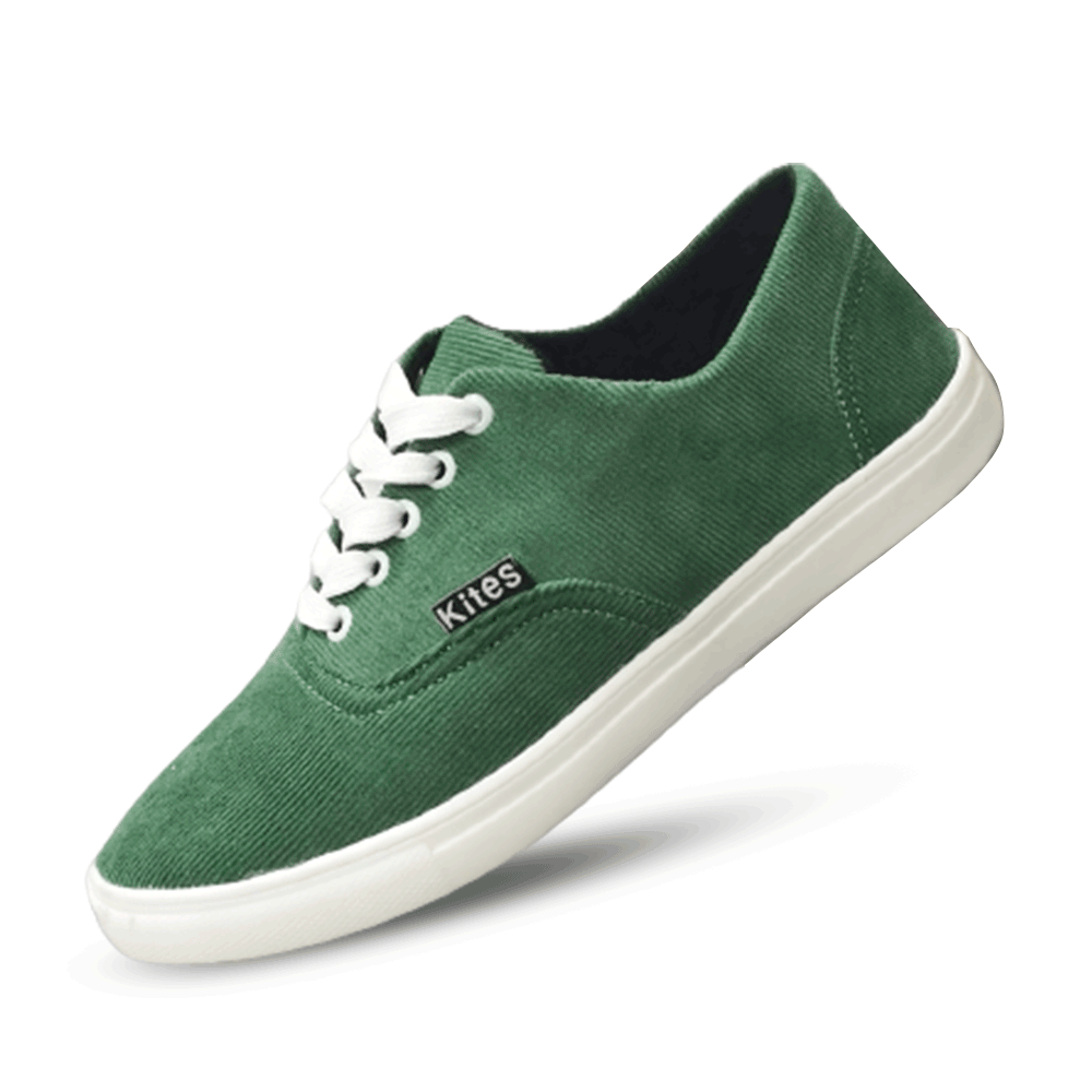 Kites Corduroy Fabric Light Casual Canvas Shoe For Men - Green - SK1046