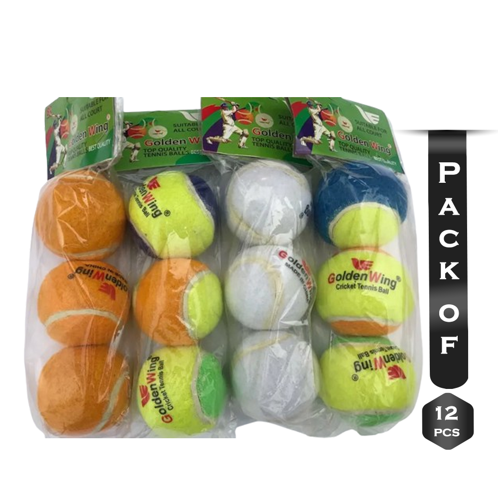 Pack of 12 Pcs Golden Wing Tennis Ball 