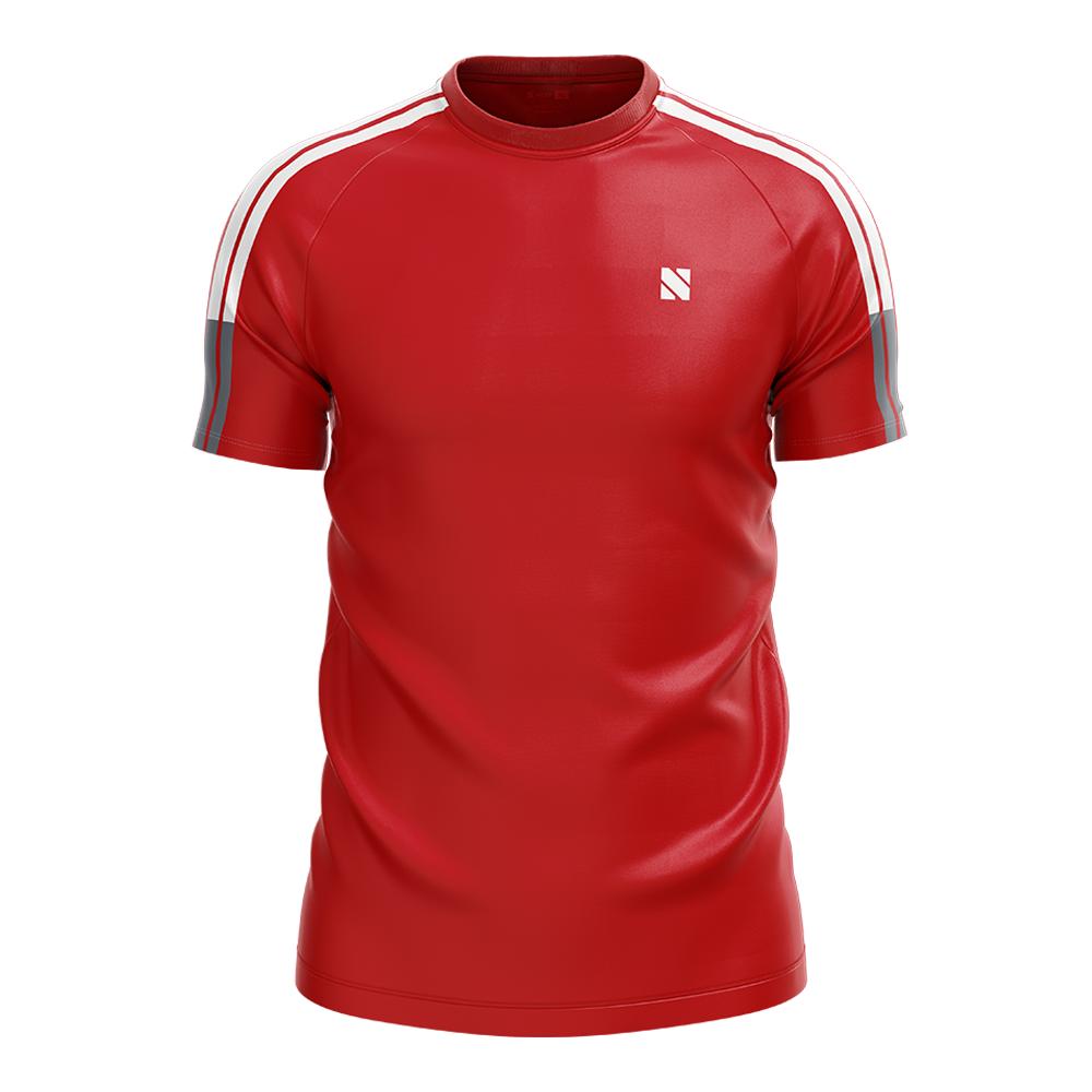 Nexf Mesh Half Sleeve Jersey T-Shirt for Men - Red - NEXF016