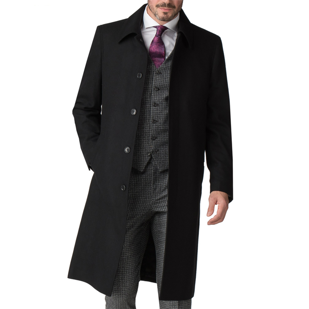 Man in long outlet coat