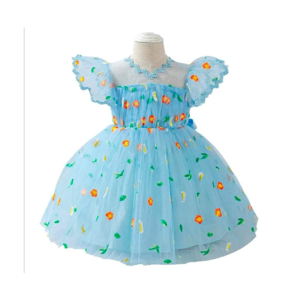 Baby Girl Party Dress - BC-05 - Sky Blue