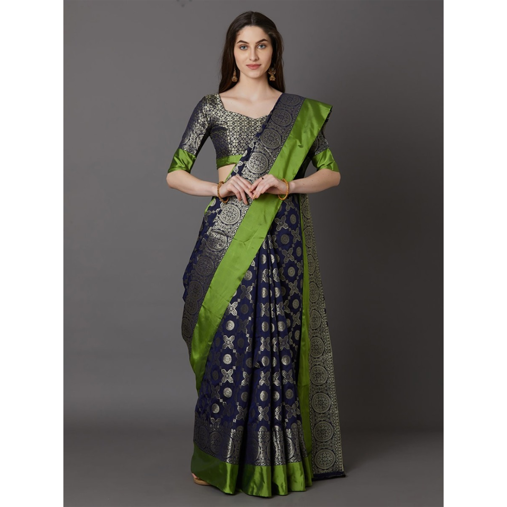 Silk Printed Saree With Blouse Piece For Women - MN-712