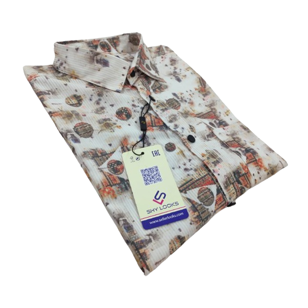 China Cotton Printed Full Sleeve Shirt For Men - Multicolor - OP372