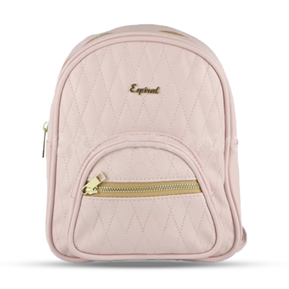 Espiral Artificial Leather Backpack For Women - Light Pink - LightPinkLBCD05 