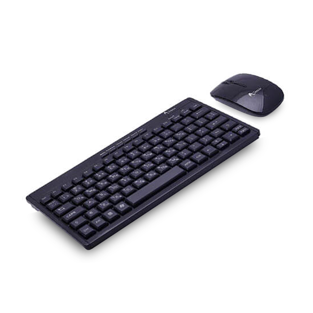 Combo of A.Tech RFCOMBO01 2.4Ghz Mini Slim Wireless Keyboard and Mouse - CS -1128 - Black