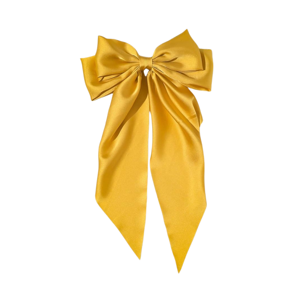 Large Bow Chiffon Hairpin For Women - Yellow