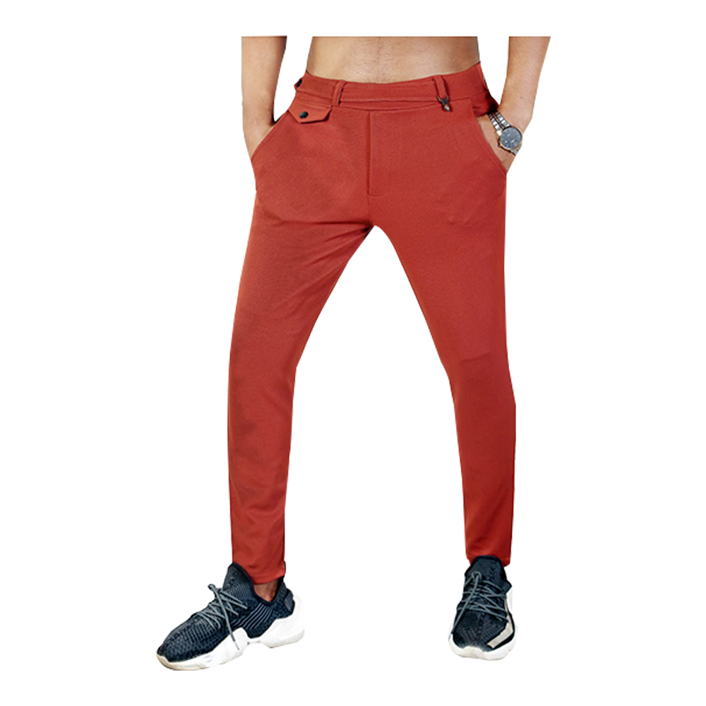 Cotton Twill Gabardine Pant for Men - Fire Brick