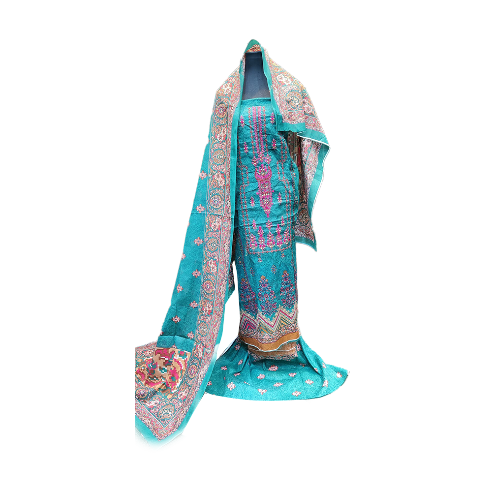 Proud PL-SL00035 Unstiched Cotton Digital Print Lawn Salwar Kameez For Women - Aqua