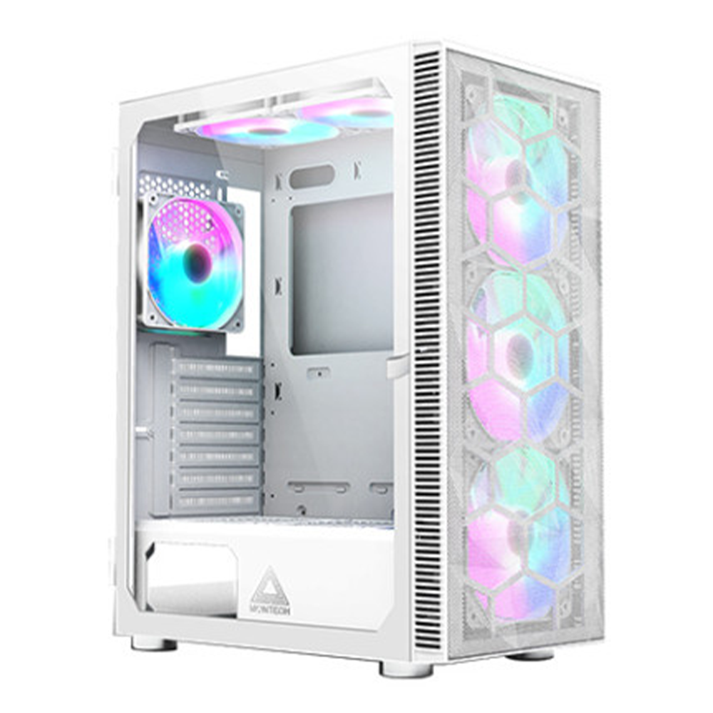 Montech X3 Mesh ATX Mid Tower High Airflow PC Gaming Case - White 