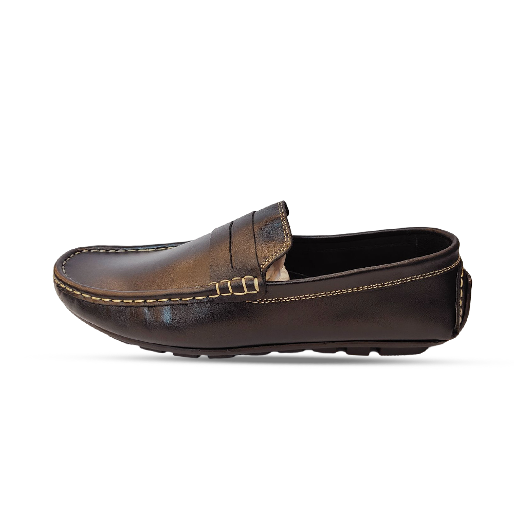 Reno Leather Loafer For Men - Black - RL3025