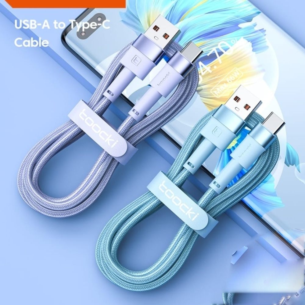 Toocki USB to Type C Fast Charging Cable - Blue