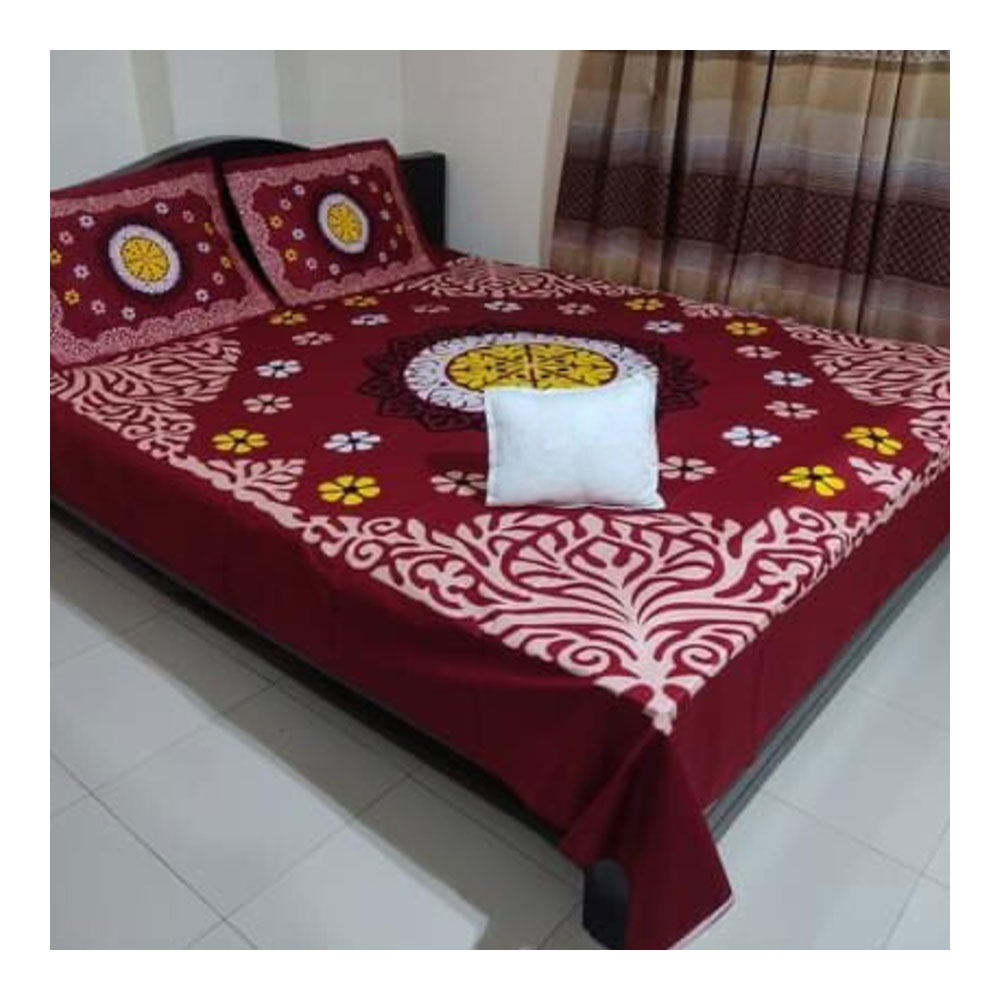 Cotton Bedsheet with Pillow Covers - king Size - 2502006