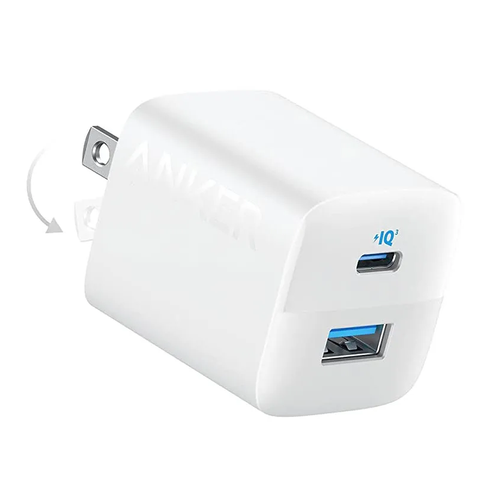 Anker 323 Dual Port Foldable Wall Charger - 33W - White