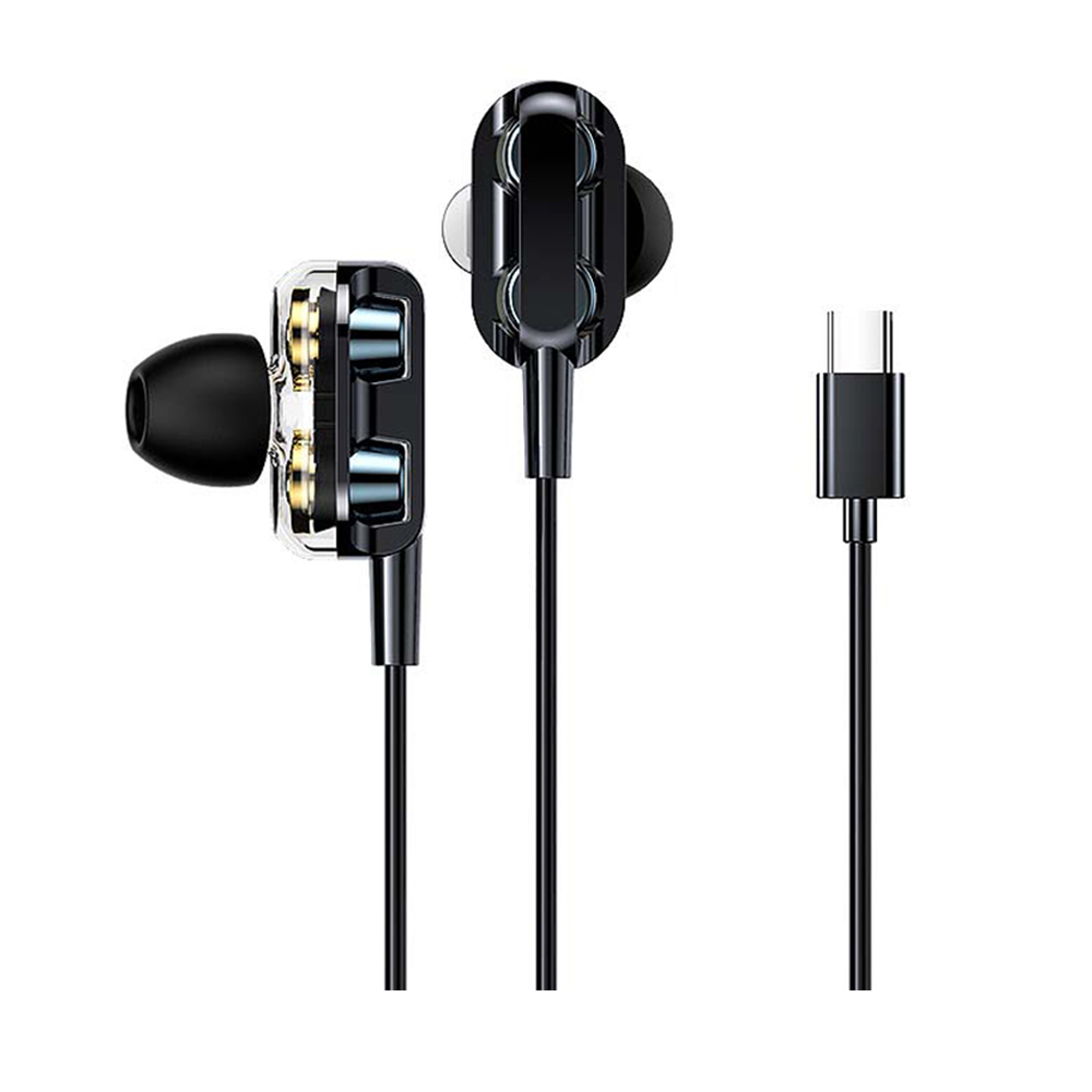 Joyroom JR-ED1 Dual Dynamic wired Type C Earphone - Black