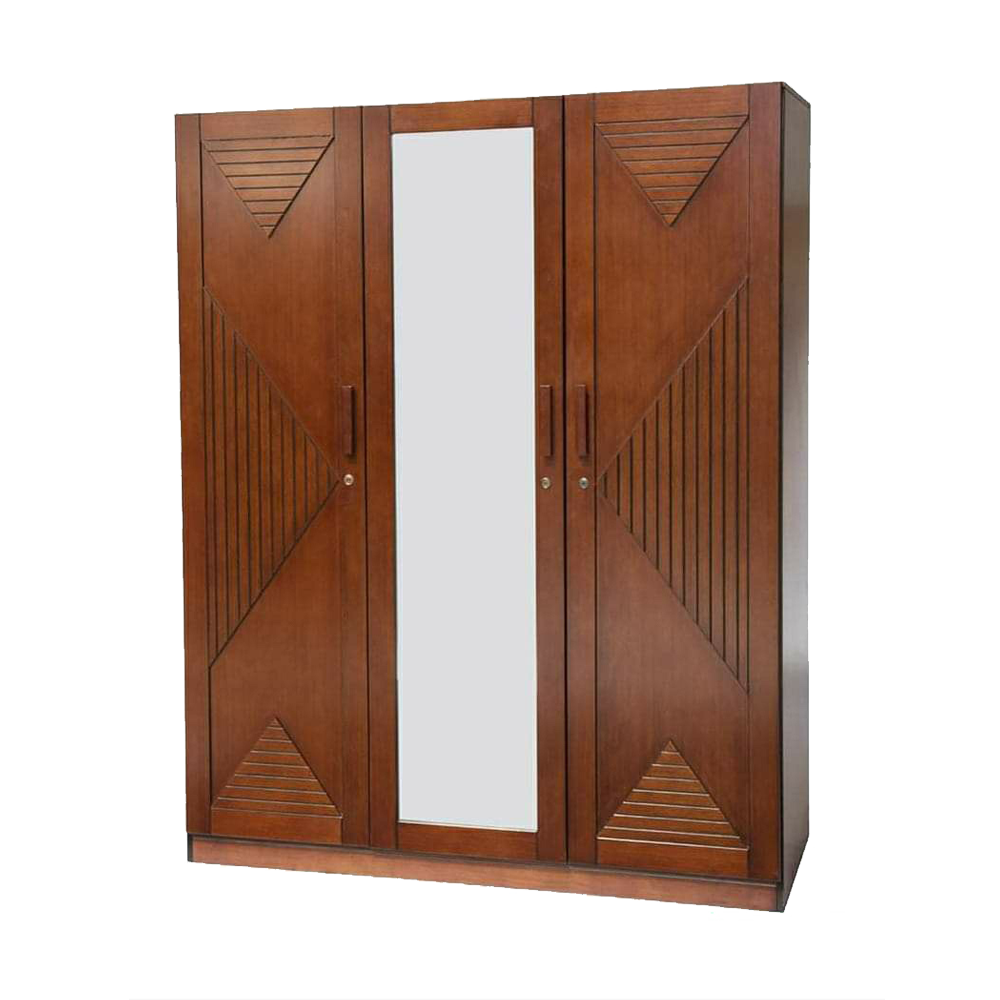 Twin Mart Malaysian Processed Wood 3 Door Almirah - 5'*6' Feet