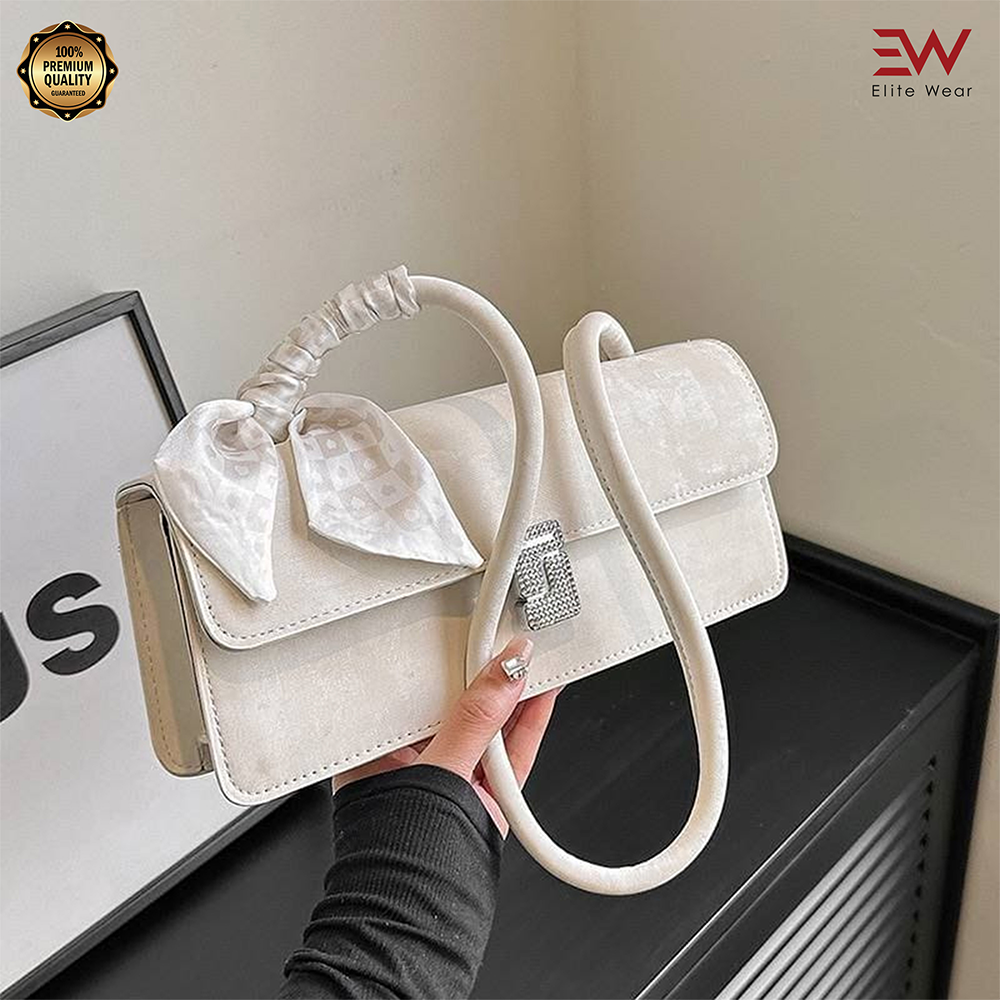 Artificial Leather Thai Stylish Hand Bag For Women - White - N314 D