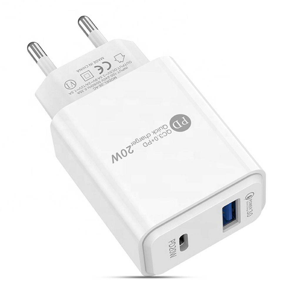 CASIFY UP01 Dual-Port Fast Charger Adapter - 20W - White