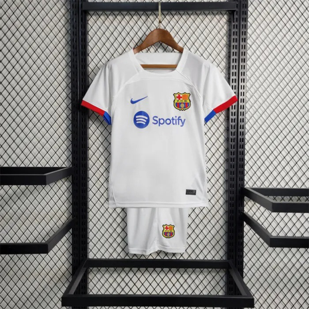 Barcelona Mesh Cotton Half Sleeve Fan Version Away Jersey With Short Pant 2023-24 Season