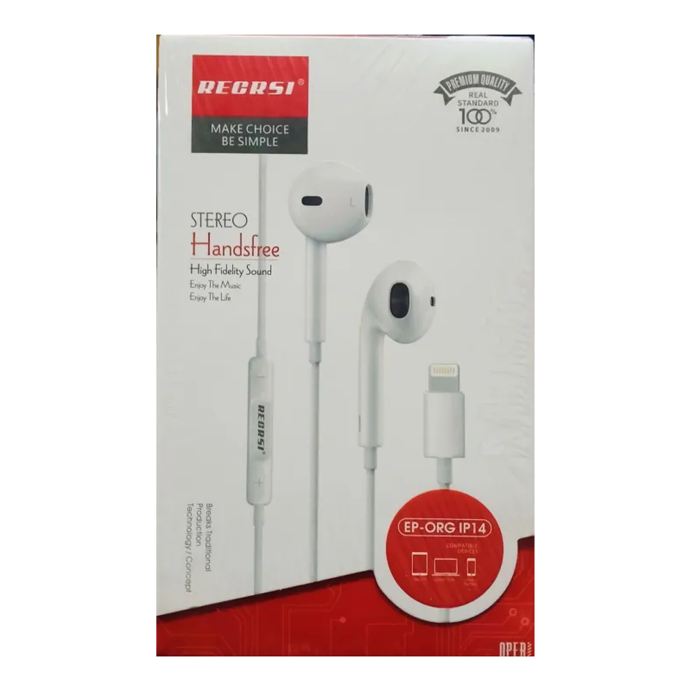 RECRSI EP-ORG IP 14 In Ear Stereo Headphone - White