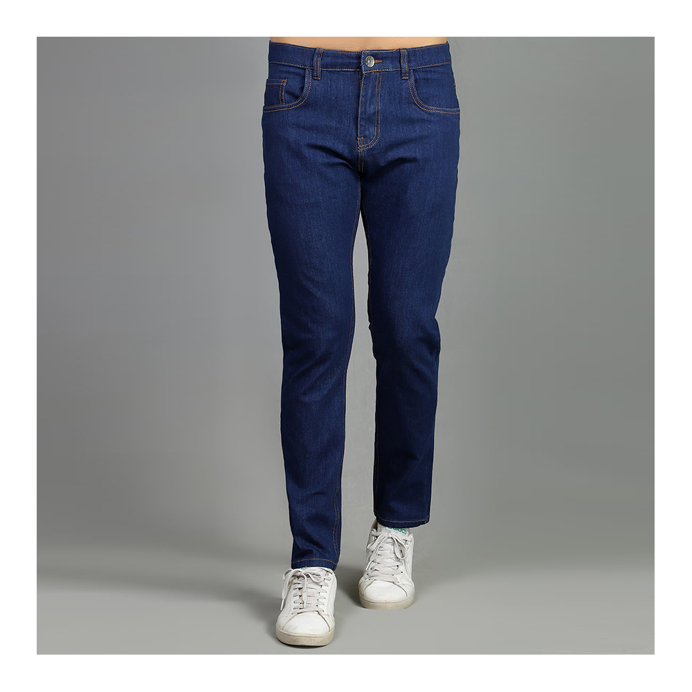 Cotton Semi Stretch Denim Jeans Pant For Men - Deep Blue - NZ-13001