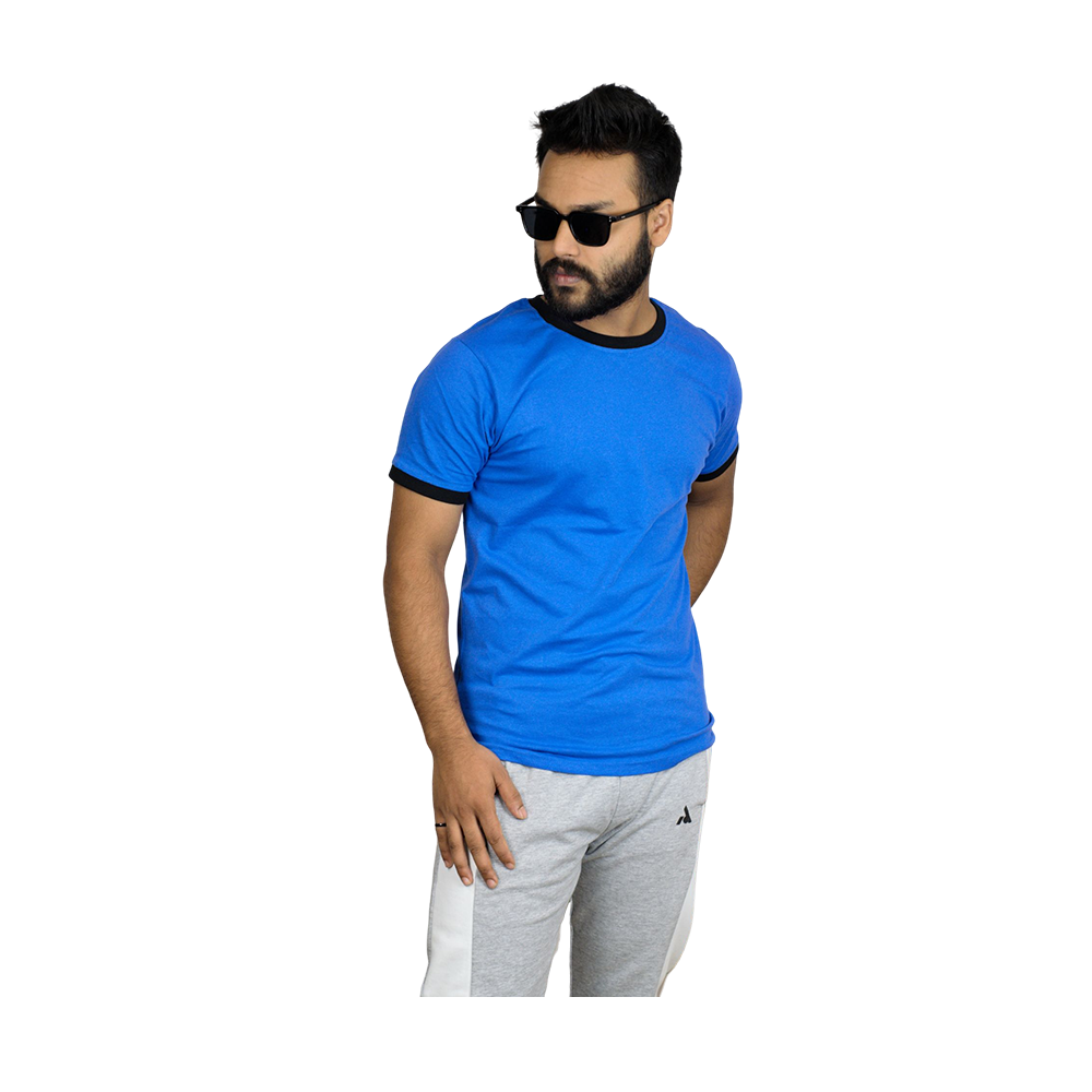 Cotton Premium Round Neck T-shirt For Men - Royal Blue