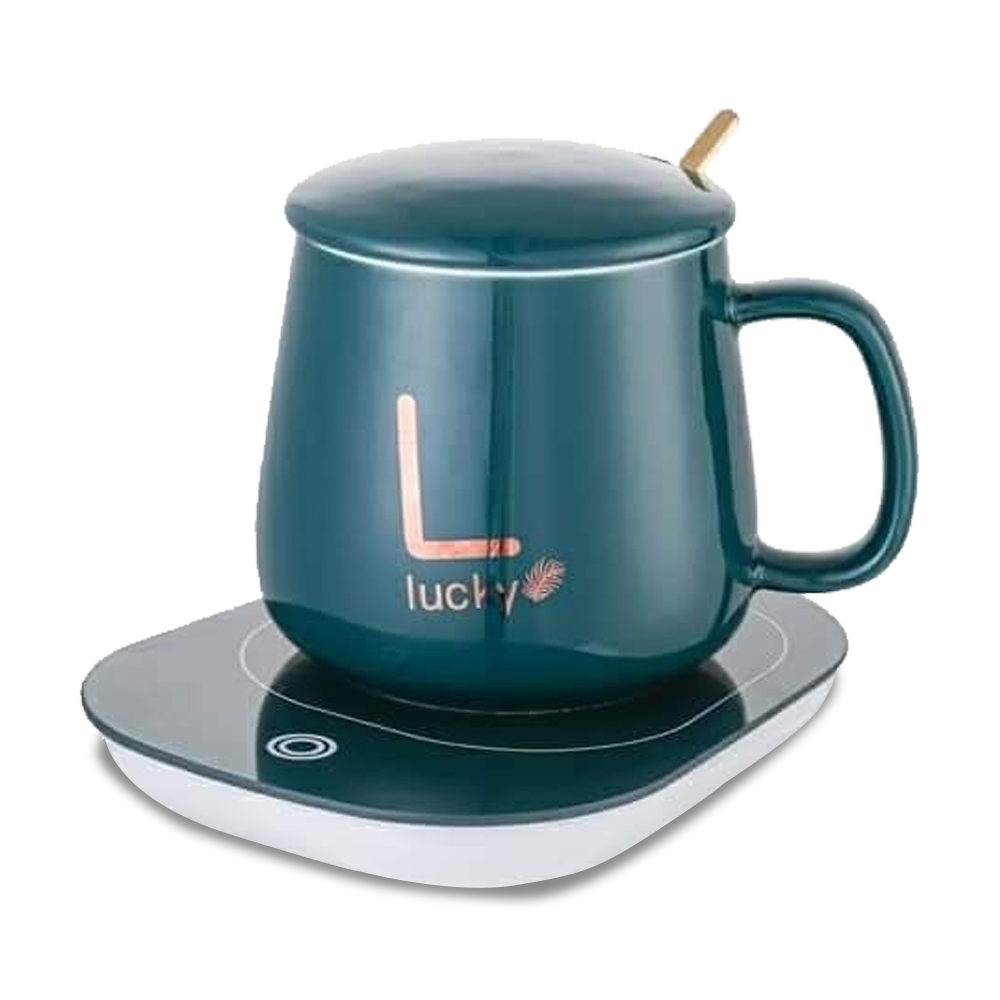 Electric Heating Coffee Mug & Saucer