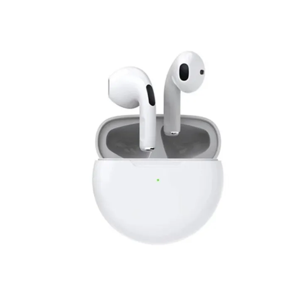 Pro 6 Wireless Bluetooth Earbuds - White