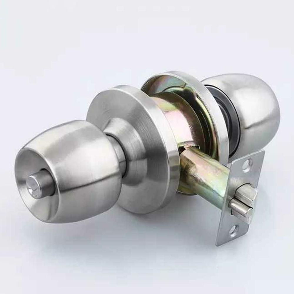 Stainless Steel Round Door Lock - Silver 