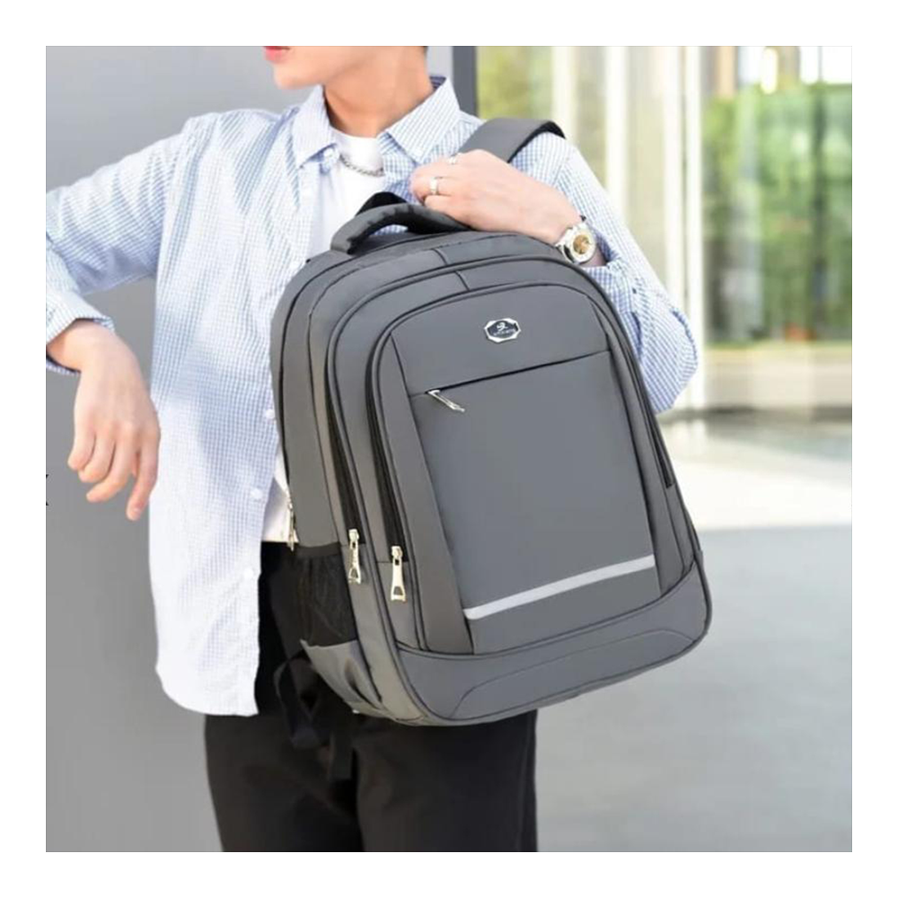 Nylon Polyester Waterproof Backpack and Travel Bag - Gray - LB-48