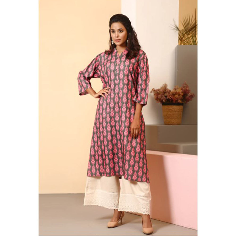 Cotton Kurti for Women - Bottle Green - 0523 000164