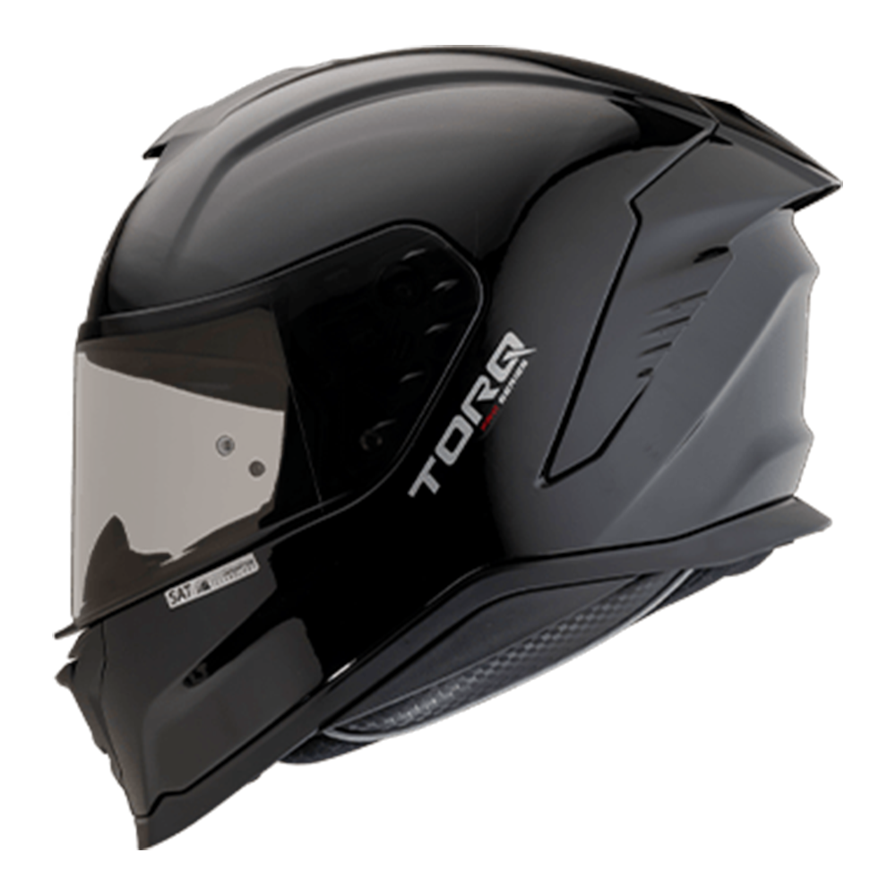 Torq EVO Solid Full Face Bike Helmet -  Glossy Black