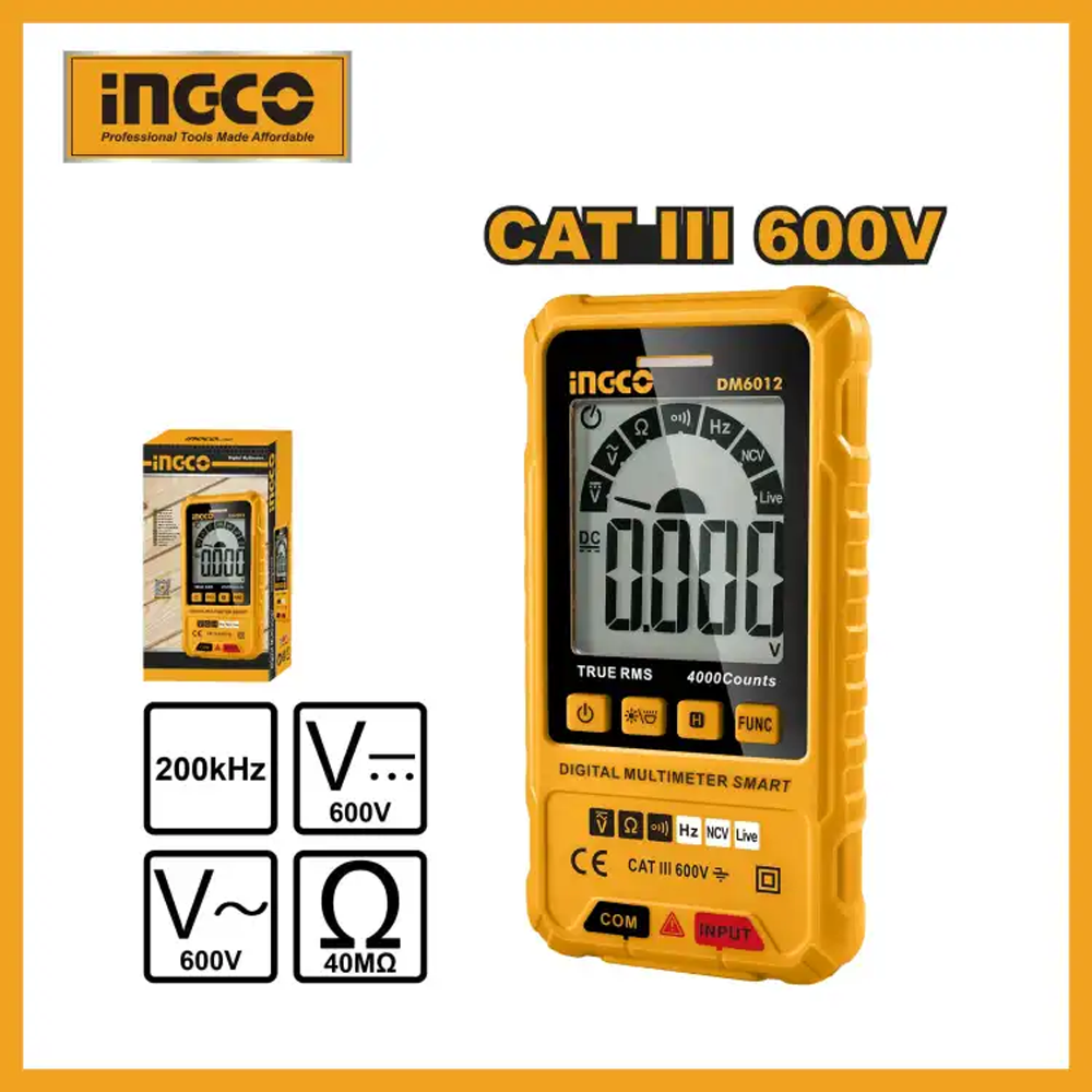 Ingco DM6012 Digital Multimeter - Yellow